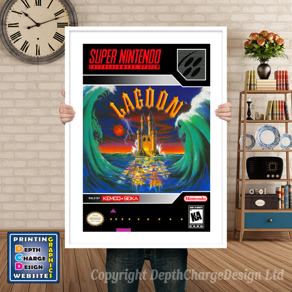 Lagoon Super Nintendo Game Inspired Theme Retro Gaming Poster