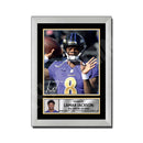 Lamar Jackson 1 Limited Edition Football Signed Print - American Footballer