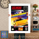 Lamborghini American Challenge Super Nintendo GAME INSPIRED THEME Retro Gaming Poster A4 A3 A2 Or A1