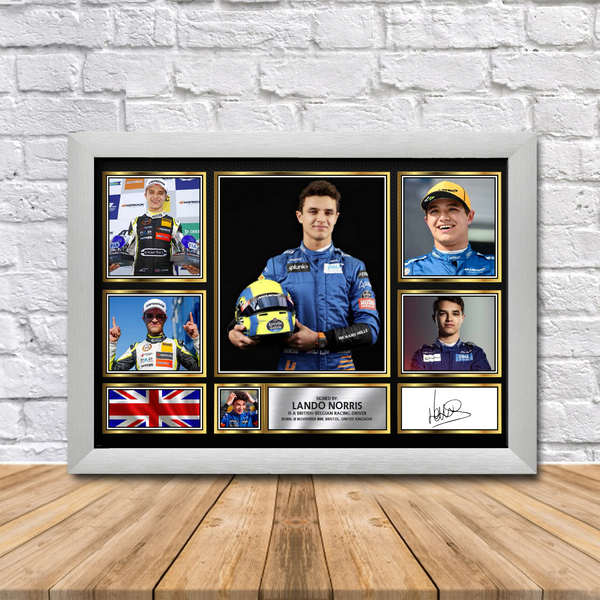 Lando Norris Printed Signature Print – Reproduction Print