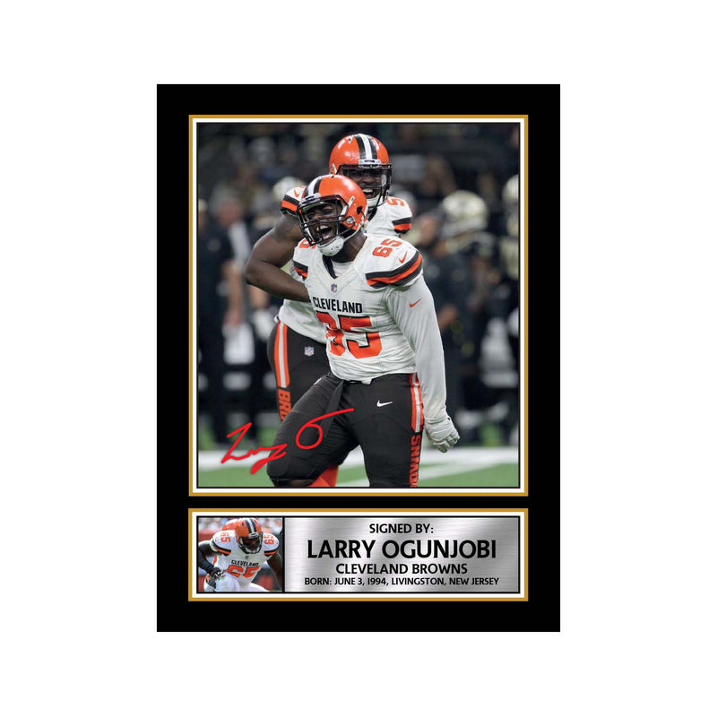Larry Ogunjobi Limited Edition Football Signed Print - American Footballer