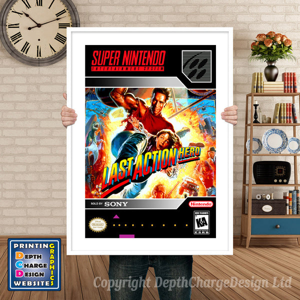 Last Action Hero Super Nintendo Game Inspired Theme Retro Gaming Poster