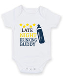Late Night Drinking Buddy Baby Grow Bodysuit