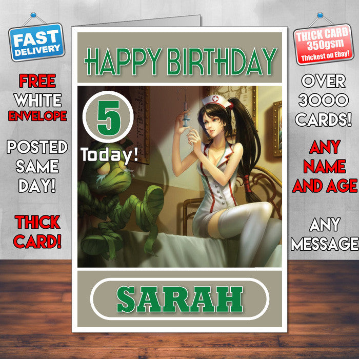 Personalised League Of Legends 1 Inspired Style Game Kids Inspired Birthday Card (SA)