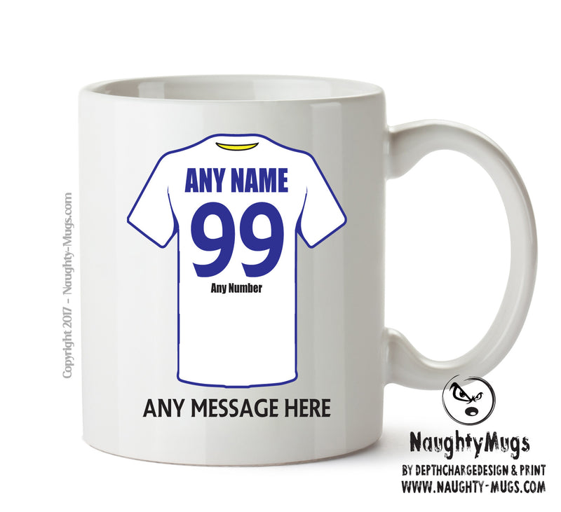 Leeds United Football Team Mug - Personalised Birthday Age and Name
