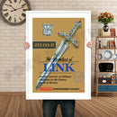 Legend Of Zelda Adventure Of Link Retro GAME INSPIRED THEME Nintendo NES Gaming A4 A3 A2 Or A1 Poster Art 658