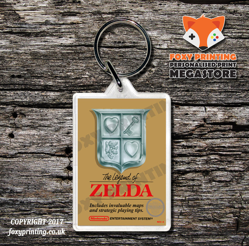 Legend Of Zelda Adventure Of Link Retro NES Game Cover Art Gaming Keyring