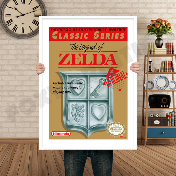 Legend of Zelda Grey Retro Game Inspired Theme Nintendo NES Gaming