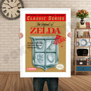 Legend Of Zelda Grey Retro GAME INSPIRED THEME Nintendo NES Gaming A4 A3 A2 Or A1 Poster Art 351