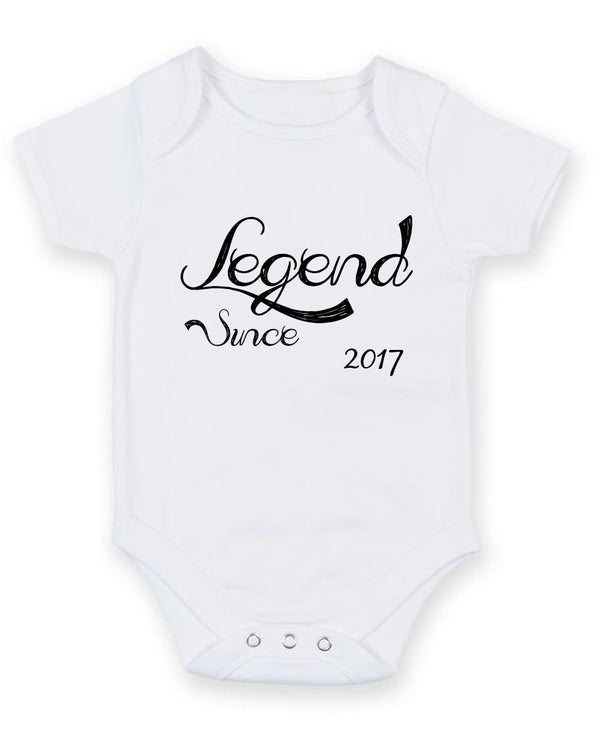 Legend Since 2017 Personalised Baby Boy Girl Unisex Short Sleeve Bodysuit
