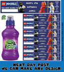 Lego Ninjago Inspired Theme Personalised Party Fruit Shoot Label Sticker