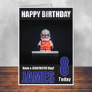 Lego Design 1 THEME INSPIRED Style PERSONALISED Kids Adult FUNNY Birthday Card