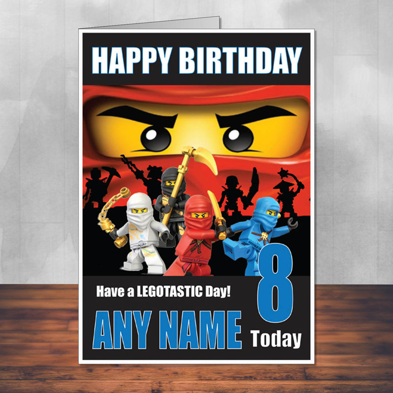 Lego Design 5 THEME INSPIRED Style PERSONALISED Kids Adult FUNNY Birthday Card