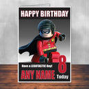 Lego Design 6 THEME INSPIRED Style PERSONALISED Kids Adult FUNNY Birthday Card