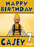 Lego Homerine Minfigure THEME INSPIRED Style Kids Adult FUNNY Birthday Card