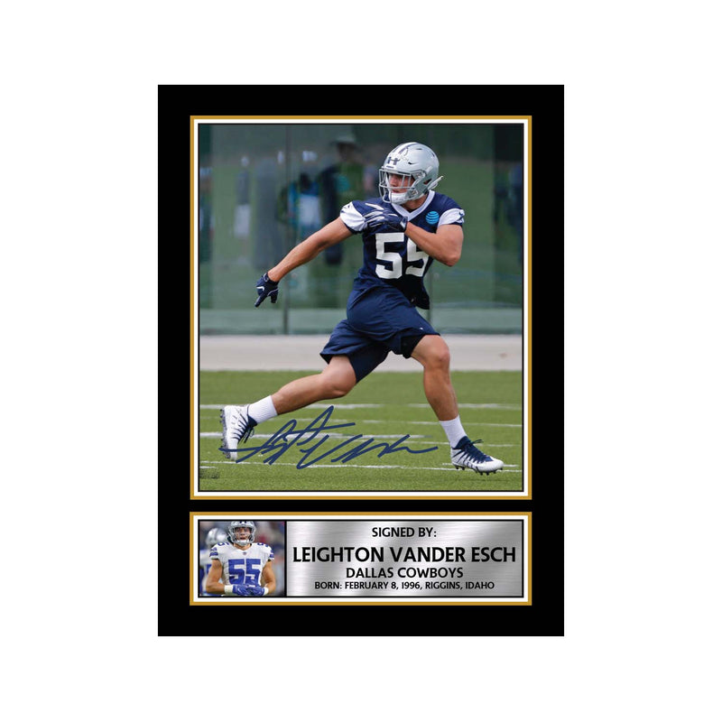 Leighton Vander Esch 2 Limited Edition Football Signed Print - American Footballer