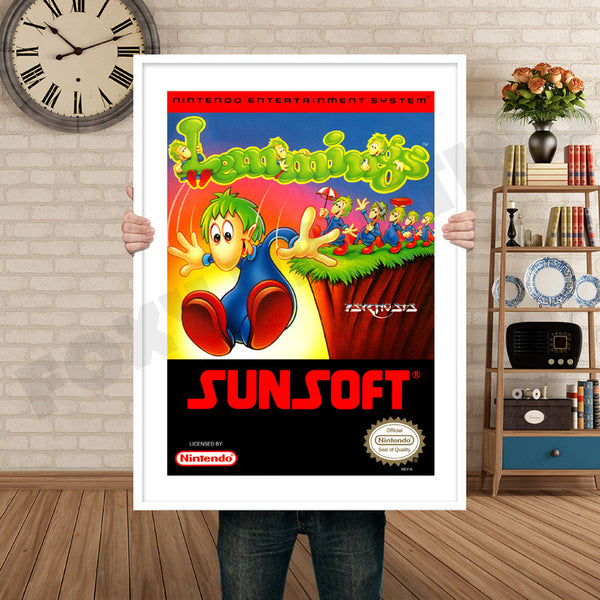 Lemmings Retro Game Inspired Theme Nintendo NES Gaming