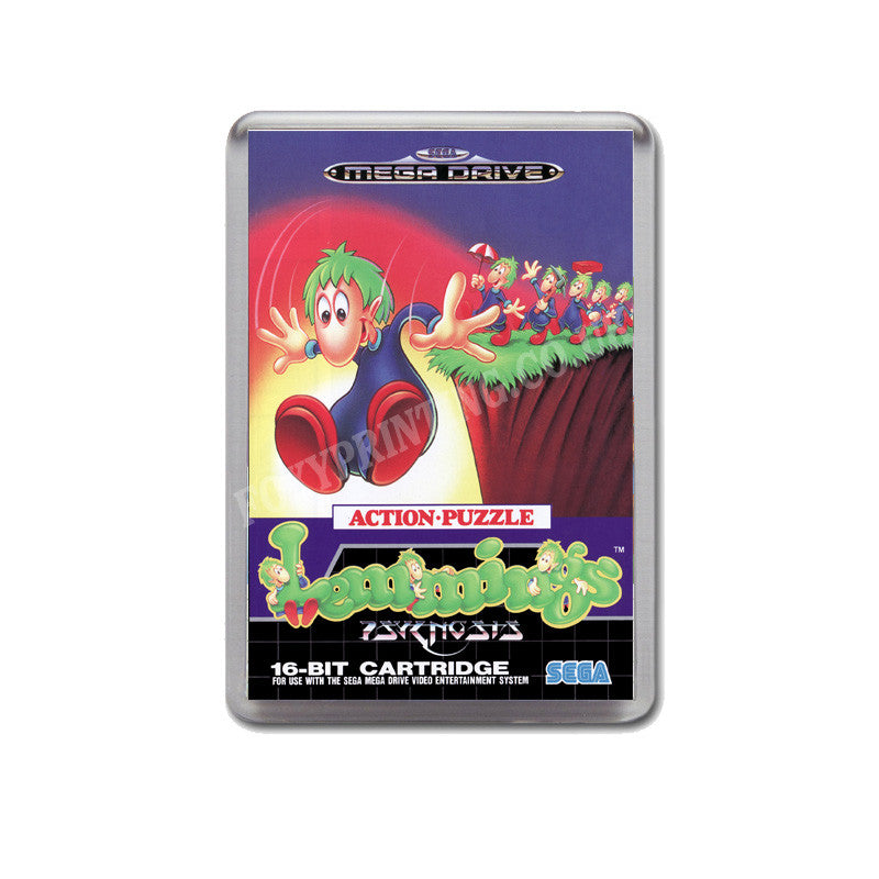 Lemmings Eu Game Style Inspired Sega Megadrive Retro Video Gaming Magnet