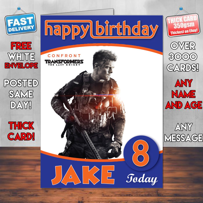 Lennox Josh Duhamel Transformers The Theme Style Personalised Kids Inspired Movie Birthday Card (SA)
