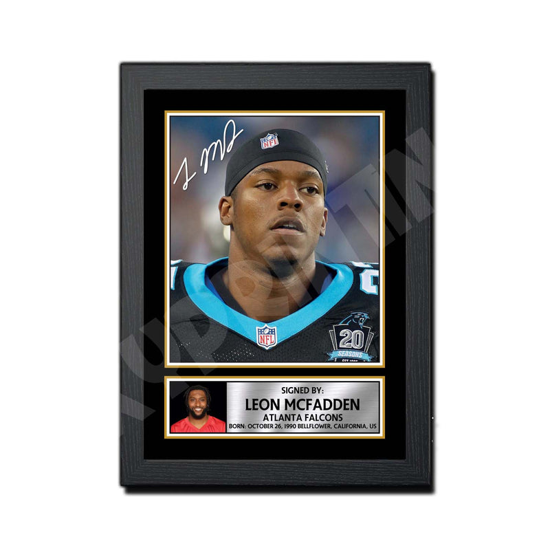 Leon McFadden 1 Limited Edition Football Signed Print - American Footballer