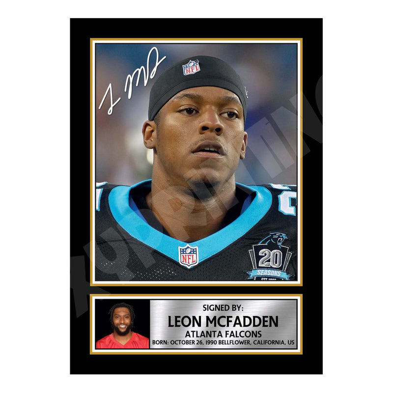 Leon McFadden 1 Limited Edition Football Signed Print - American Footballer