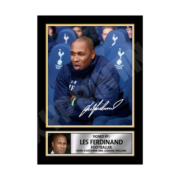 Les Ferdinand Football Player Printed Signature Print
