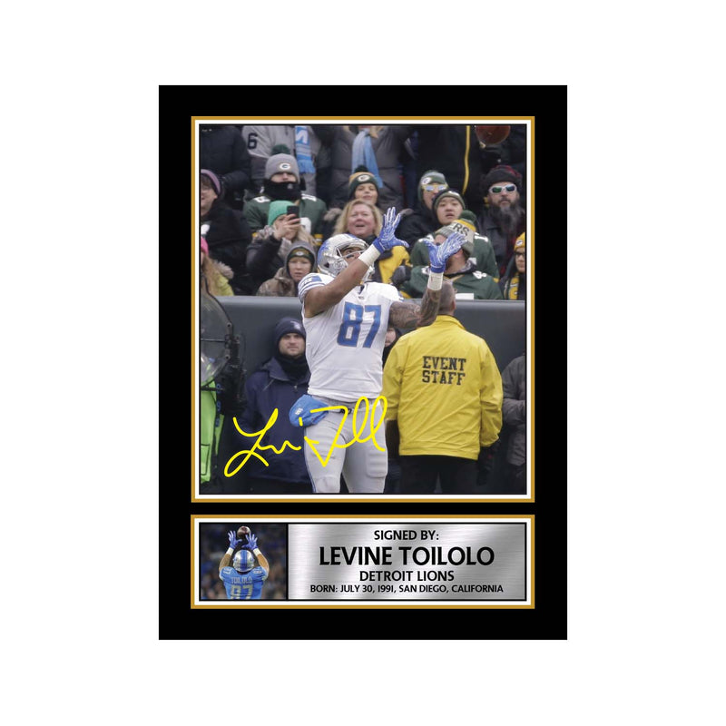 Levine Toilolo Limited Edition Football Signed Print - American Footballer