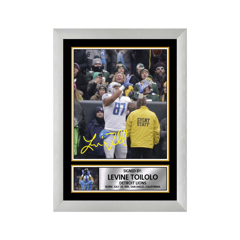 Levine Toilolo Limited Edition Football Signed Print - American Footballer