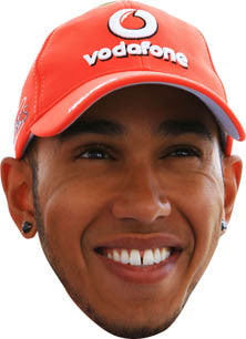 Lewis Hamilton 2013b FORMULA 1 Celebrity Face Mask Fancy Dress Cardboard Costume Mask