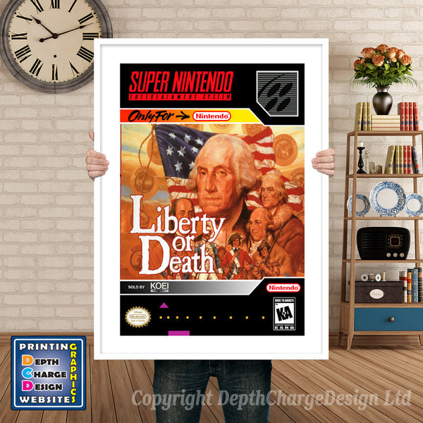 Liberty of Death Super Nintendo Game Inspired Theme Retro Gaming Poster