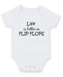 Life Is Better In Flip Flops Personalised Baby Boy Girl Unisex Short Sleeve Bodysuit