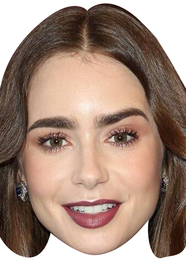 Lily Collins Face Mask – Fancy Dress Cardboard Costume Mask