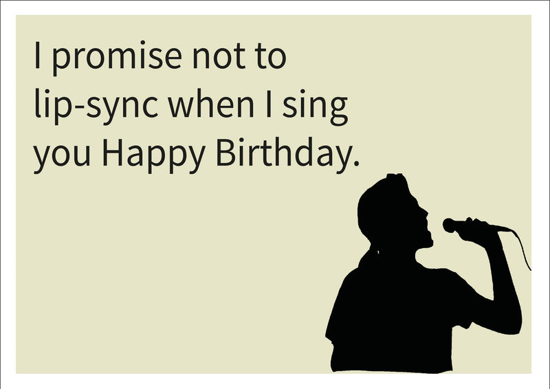 Lip Sync INSPIRED Adult Personalised Birthday Card Birthday Card