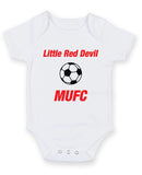 Little Red Devil MUFC Printed Baby Grow Bodysuit Boy Girl Unisex Gift