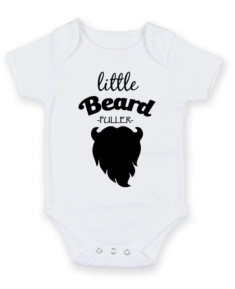 Little Beard Puller Personalised Baby Boy Girl Unisex Short Sleeve Bodysuit