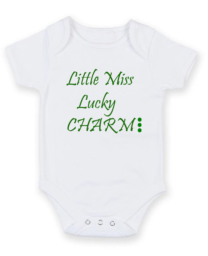 Little Miss Lucky Charm Personalised Baby Boy Girl Unisex Short Sleeve Bodysuit