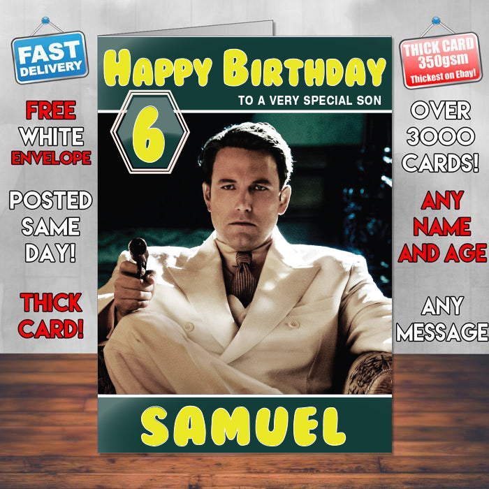 Live By Night Ben Affleck Theme Style Personalised Kids Inspired Movie Birthday Card (SA)