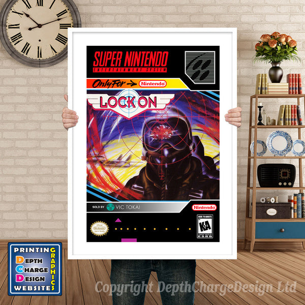 Lock on Super Nintendo Game Inspired Theme Retro Gaming Poster