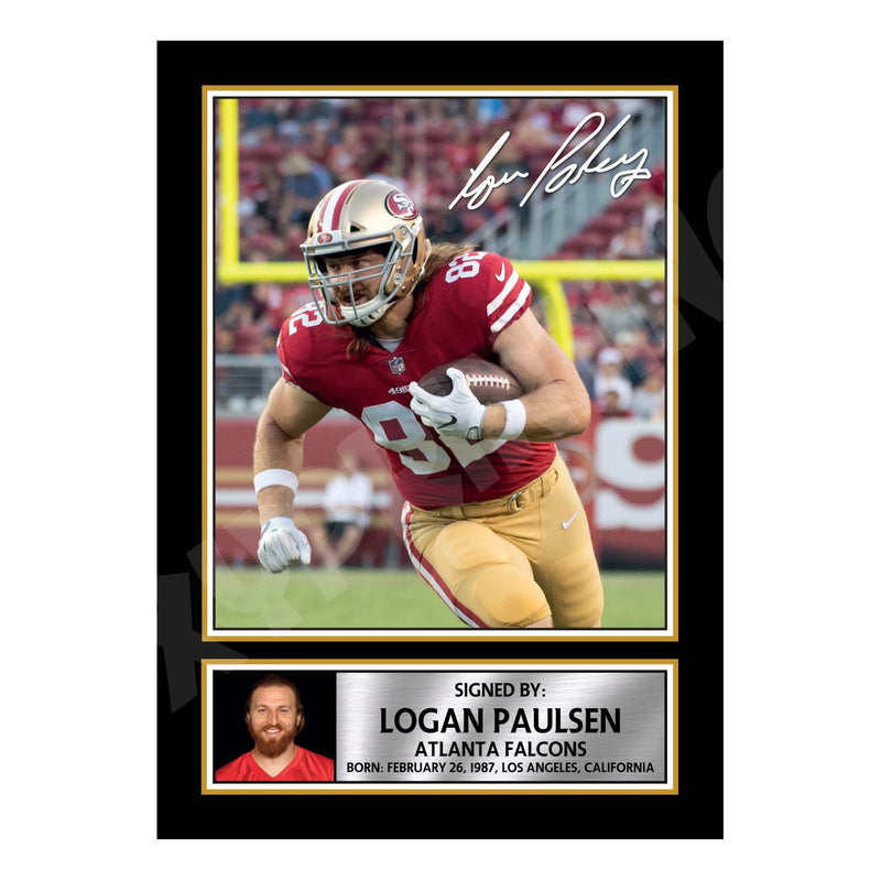 Logan Paulsen 2 Limited Edition Football Signed Print - American Footballer