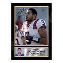 Logan Thomas 2 Limited Edition Football Signed Print - American Footballer