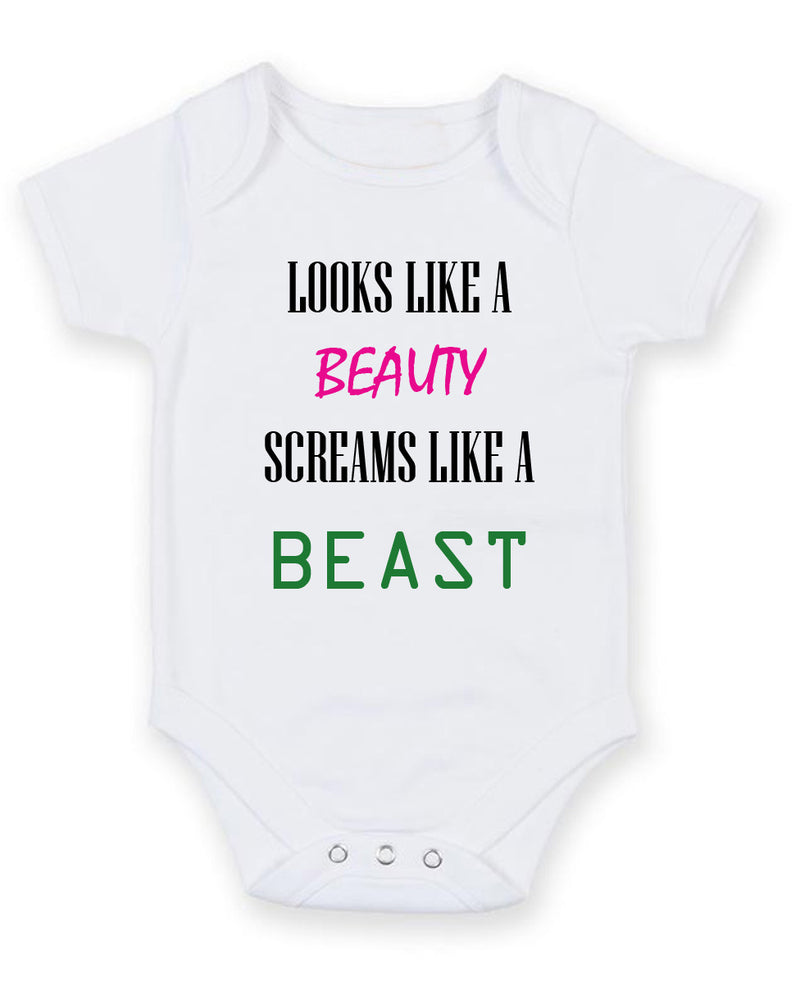 Looks Like A Beauty Personalised Baby Boy Girl Unisex Short Sleeve Bodysuit
