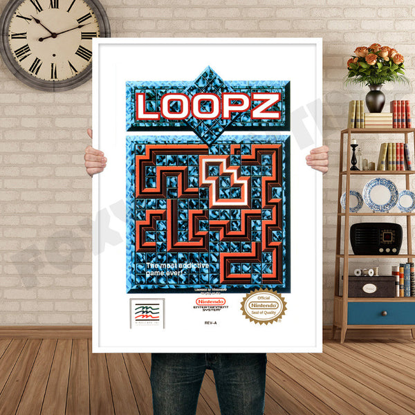 Loopz Retro Game Inspired Theme Nintendo NES Gaming