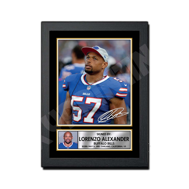 Lorenzo Alexander 1 Limited Edition Football Signed Print - American Footballer