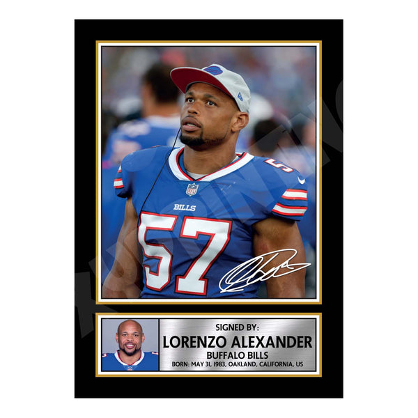Lorenzo Alexander 1 American Football Printed Signature Print