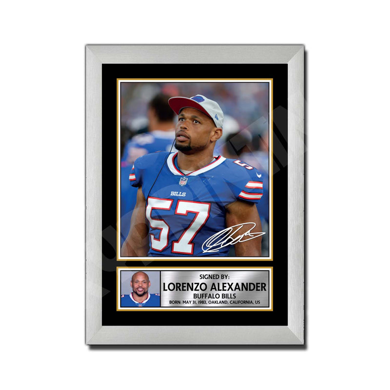 Lorenzo Alexander 1 Limited Edition Football Signed Print - American Footballer