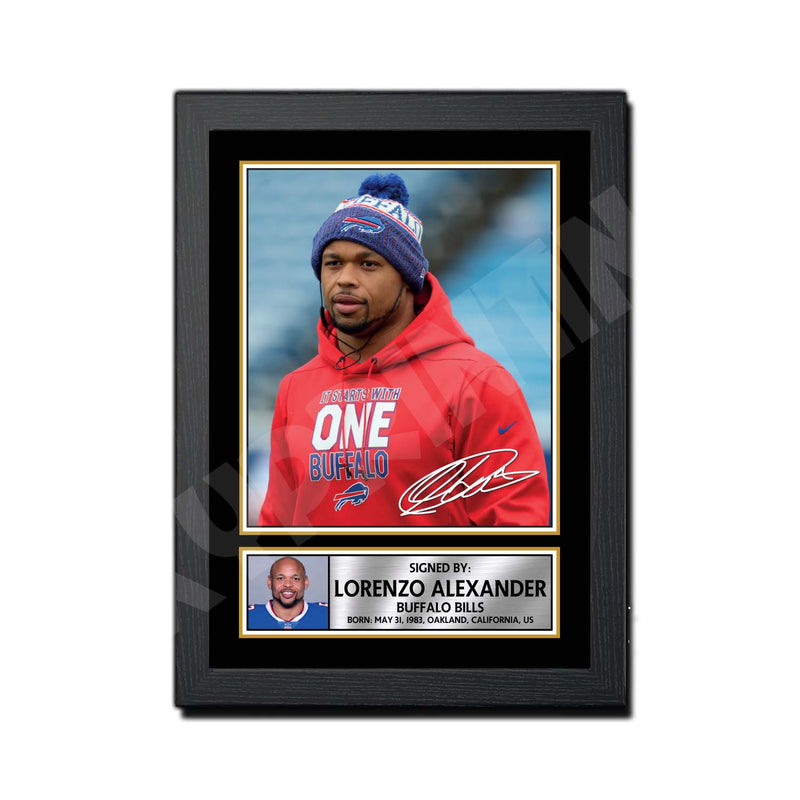 Lorenzo Alexander 2 Limited Edition Football Signed Print - American Footballer