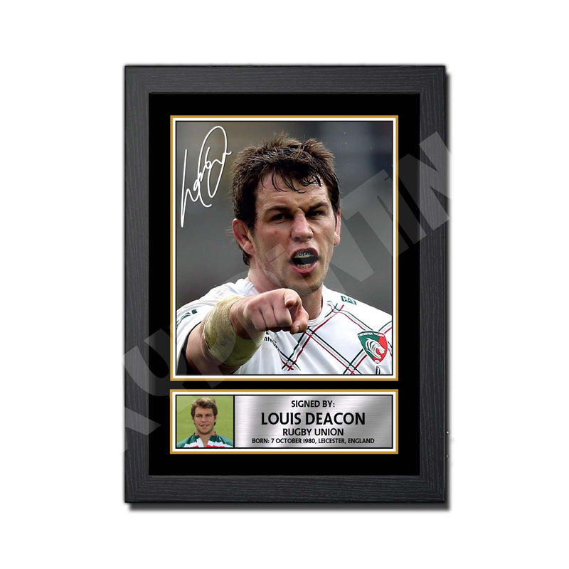 Louis Deacon 2 Limited Edition Rugby Player Signed Print - Rugby