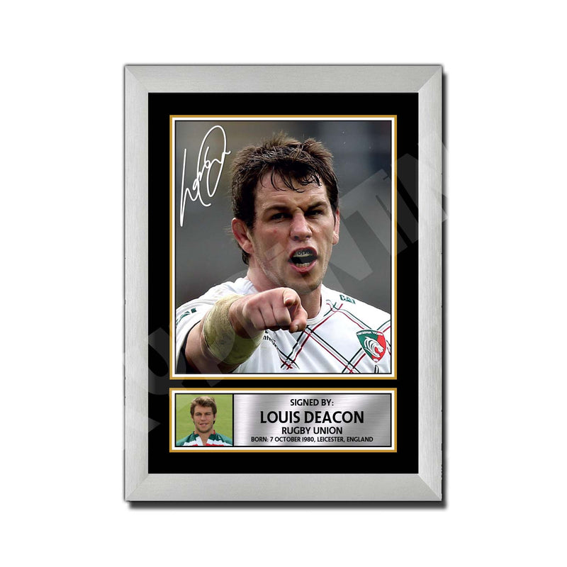 Louis Deacon 2 Limited Edition Rugby Player Signed Print - Rugby