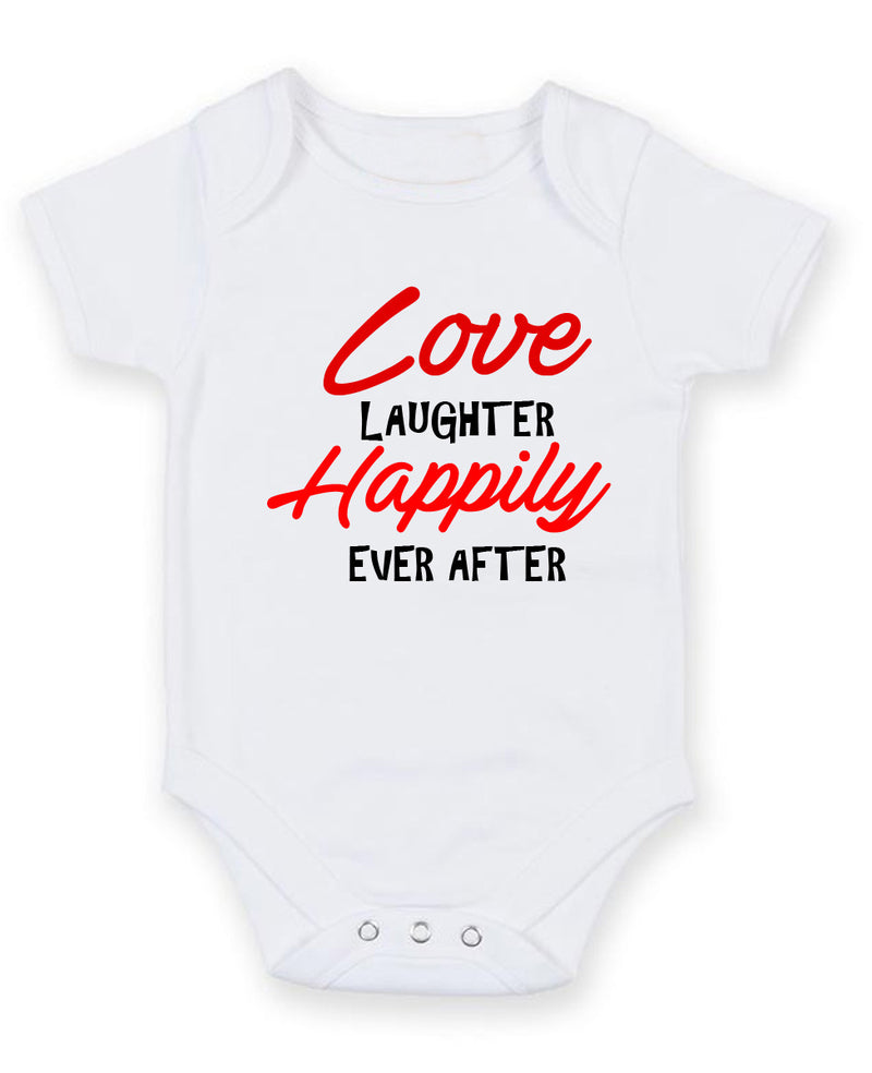 Love Laughter Personalised Baby Boy Girl Unisex Short Sleeve Bodysuit