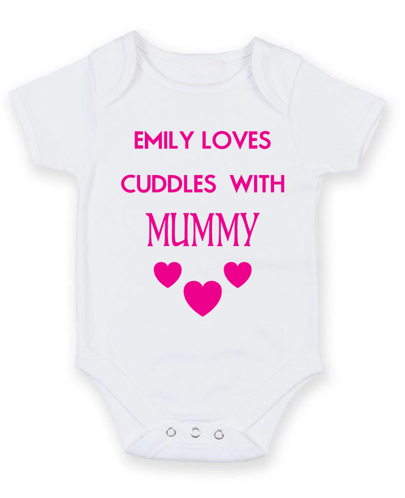 Loves Cuddles With Mummy Baby Grow Bodysuit